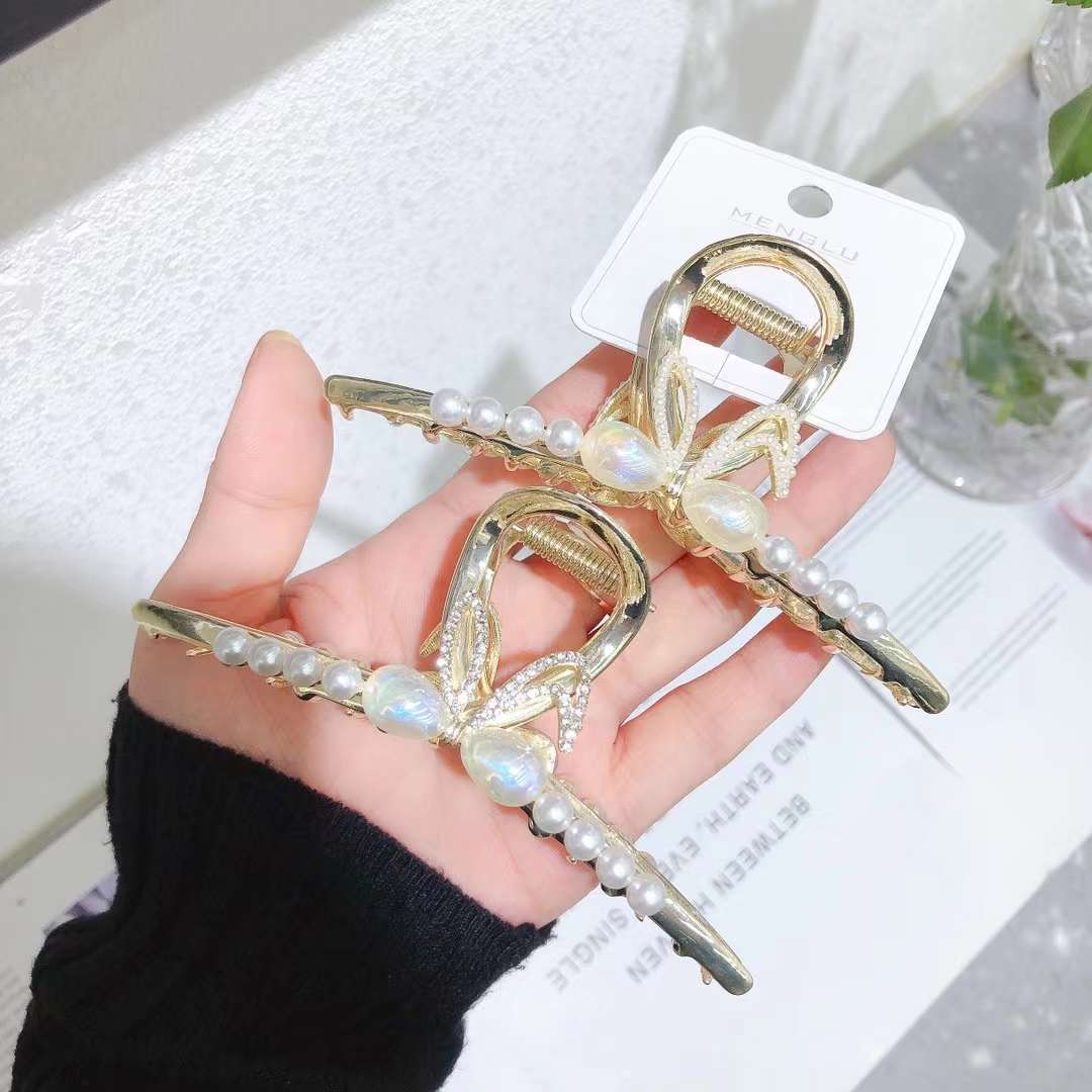 时尚网红多功能人鱼姬珍珠兔子少女抓夹