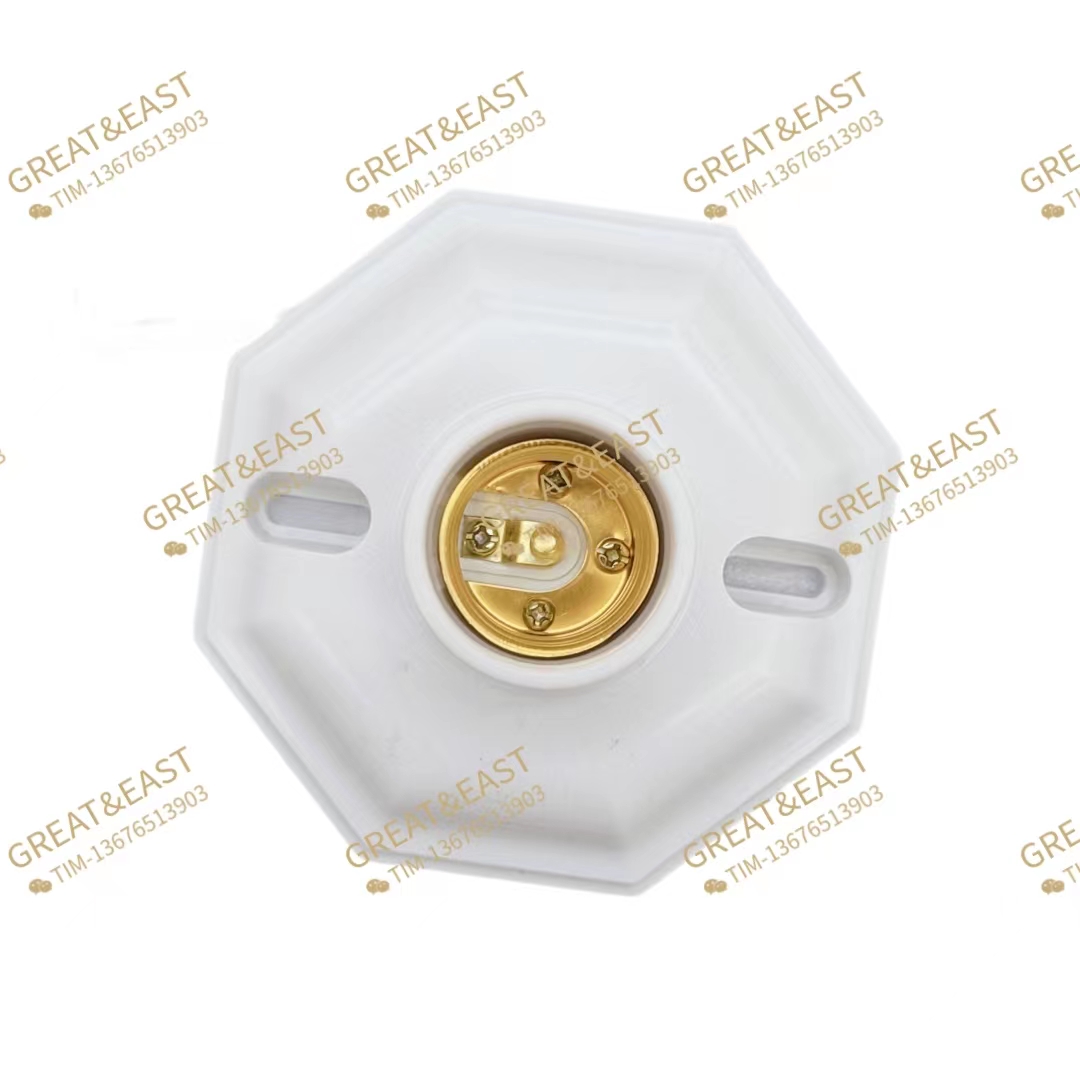 Octagonal plastic ceiling lamp cap for electrical products Specification image