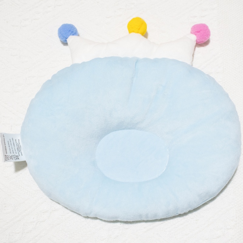 婴幼儿枕头柔软舒适皇冠定型枕卡通0-1岁新生天鹅绒宝宝睡眠健康详情图1