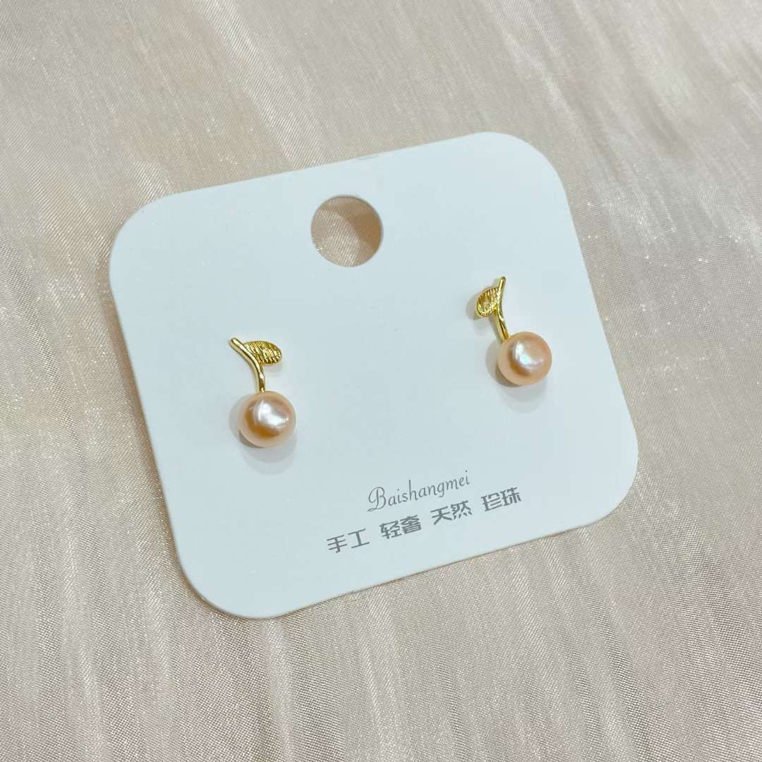 天然珍珠耳钉925银针堪比akoya小养耳洞镜面强光天然淡水珍珠耳钉耳饰详情图8