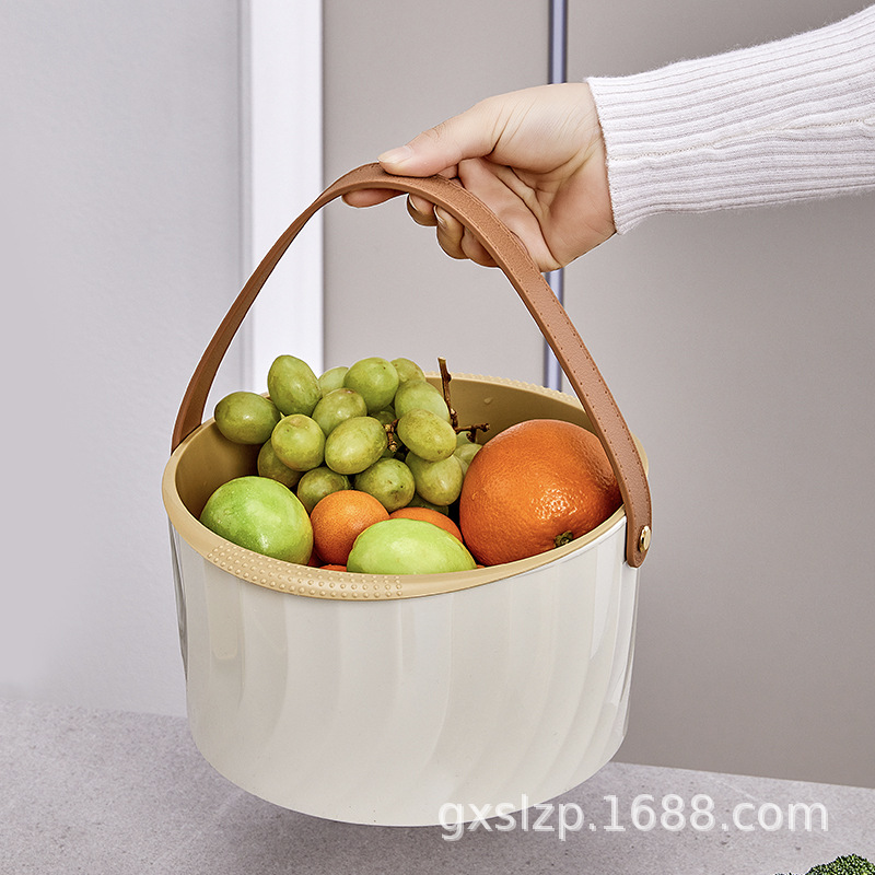 双层塑料洗菜盆沥水篮厨房神器多功能客厅家用水果盘洗水果菜篮子