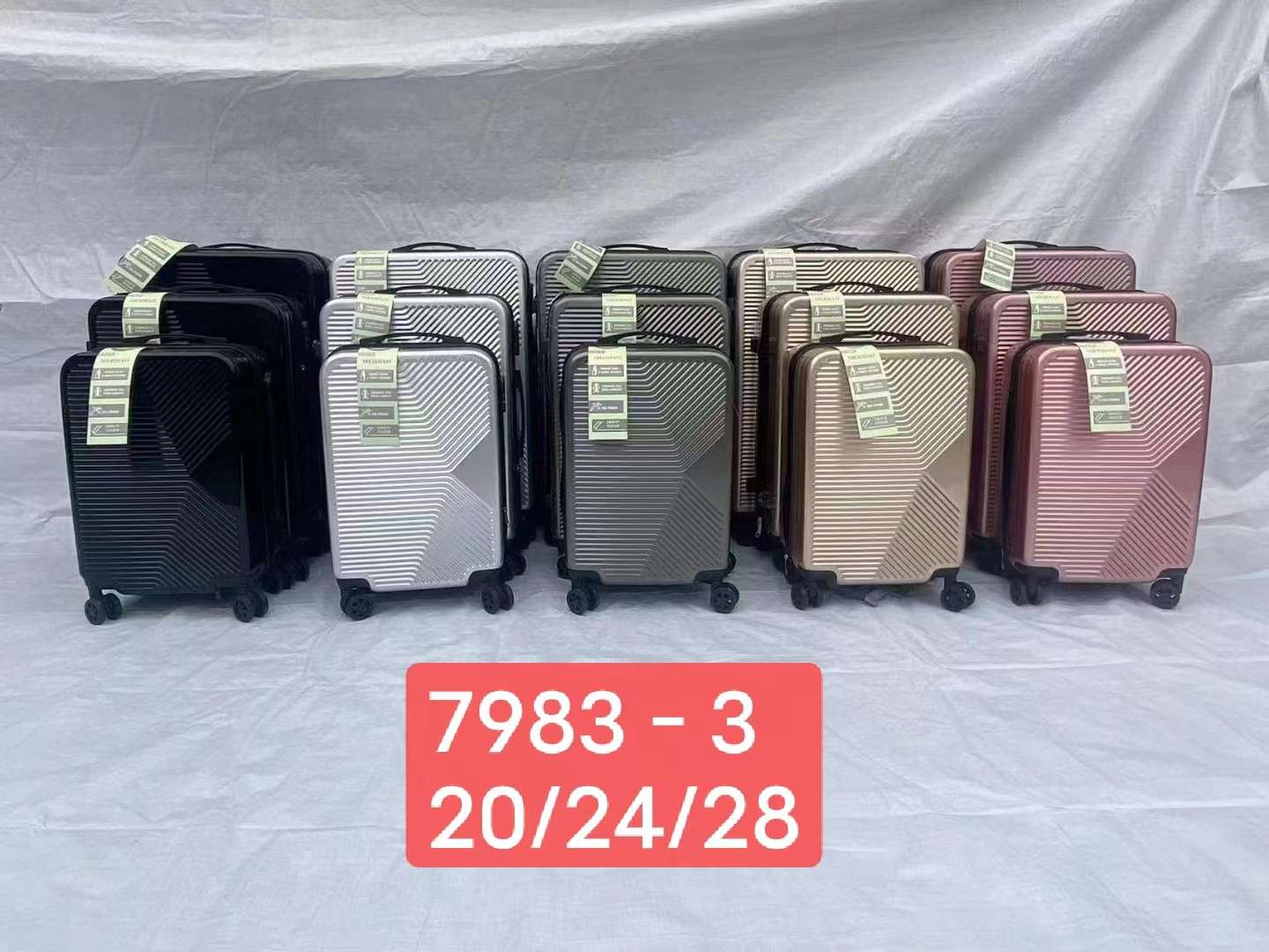 PVC 大中小三件套 现货拉杆箱 20.24.28 3pcs