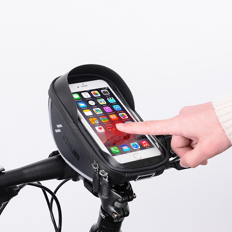 Z-010-4 bicycle mobile phone touch screen cover, front cover, hard shell touch screen cover, mountain bike handlebar cover, upper tube cover, front beam cover Specification image
