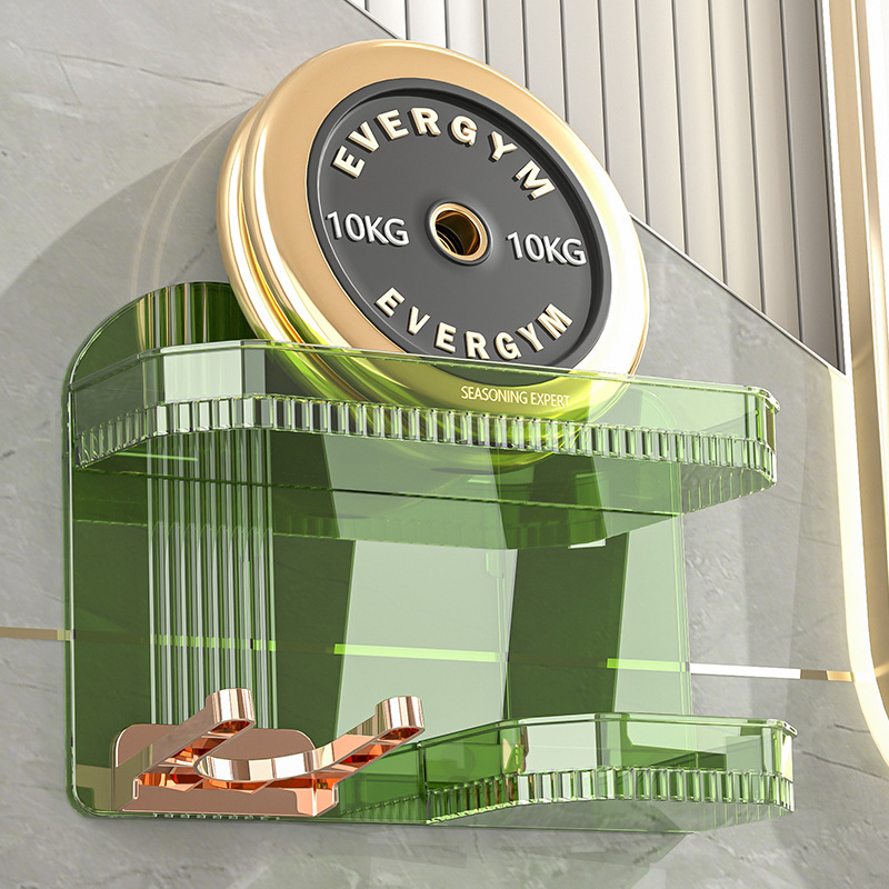 High-appearance-level bathroom storage rack without drilling, light luxury style, PET material, sturdy and durable hair dryer rack