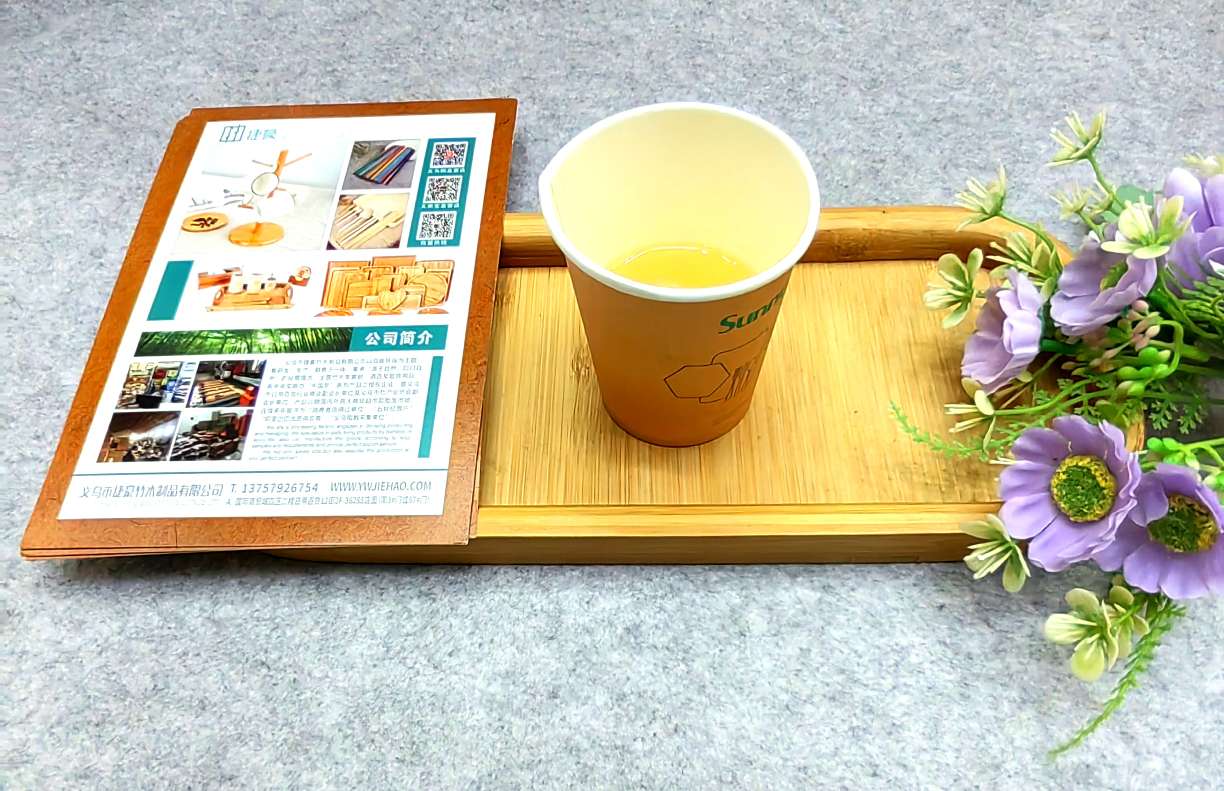 Jiehao Bamboo and Wood Japanese-style bamboo and wood trays, round wooden plates, dinner plates, bamboo tea trays, wooden fruit trays for restaurants and hotels, teapot trays