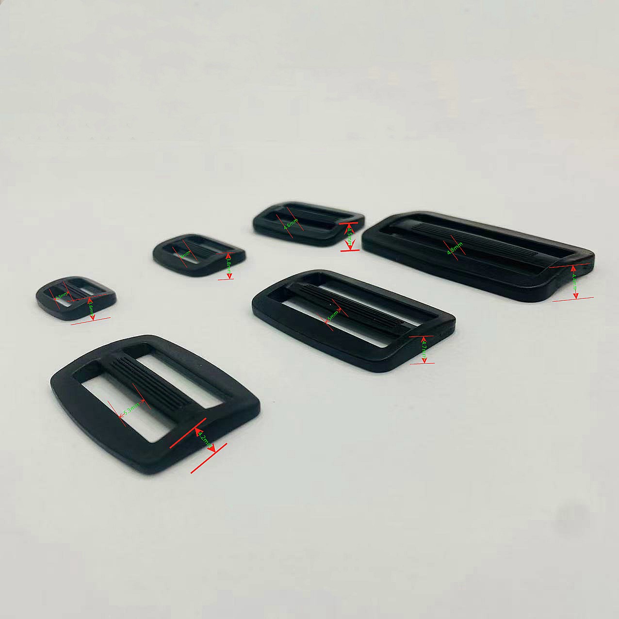 POM三档扣 /日字扣/背包织带松紧调节扣/ 箱包配件细节图