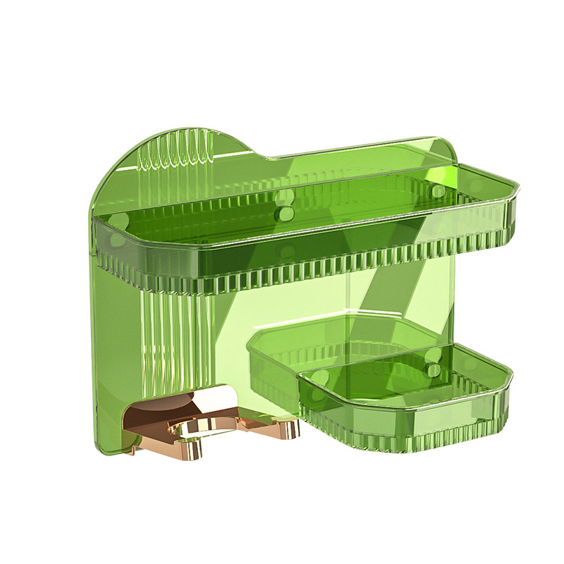 High-appearance-level bathroom storage rack without drilling, light luxury style, PET material, sturdy and durable hair dryer rack details Picture