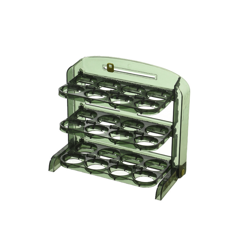 Foldable and storable egg box for storage on the side door of the refrigerator, timed foldable three-layer egg box Item Picture