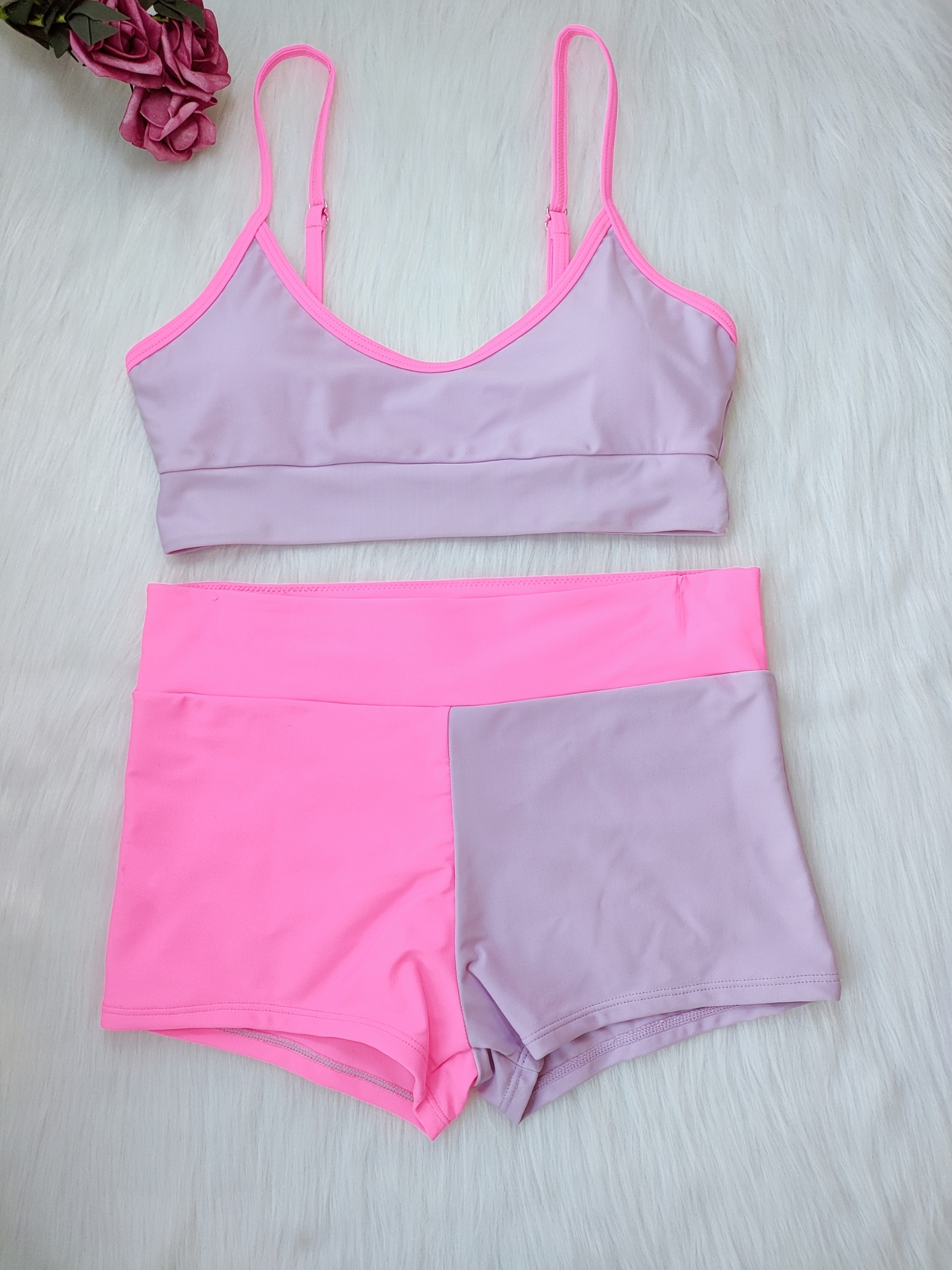 Factory direct European and American fashion women's sports two-piece swimsuit R2020014