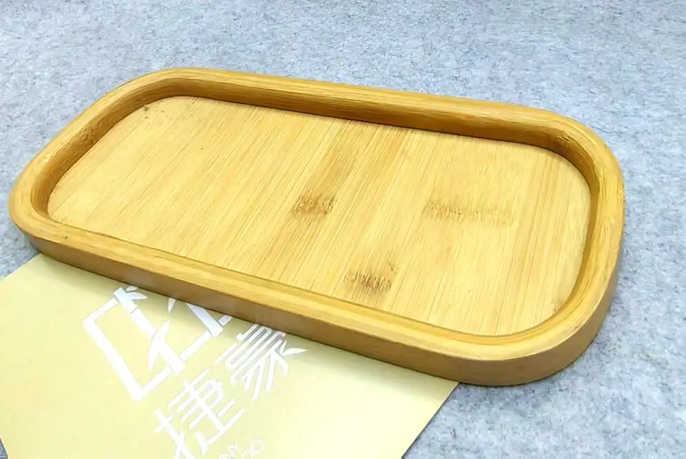 Jiehao Bamboo and Wood Japanese-style bamboo and wood trays, round wooden plates, dinner plates, bamboo tea trays, wooden fruit trays for restaurants and hotels, teapot trays detail image 2