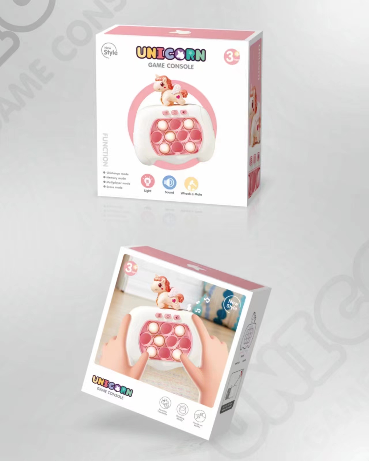 Children's Press and Play Puzzle Game Machine, 6 boys, 5 girls, 6 to 12 years old, 7 whac-a-Mole Training toys Application Scenario