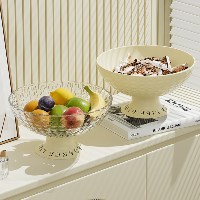 A light luxury style high-legged fruit platter for home living room coffee table, simple fruit and snack platter