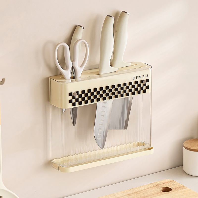 Knife rack, countertop storage rack, chopstick cutting board rack, wall-mounted pot lid rack without drilling, multi-functional kitchen storage rack Application Scenario