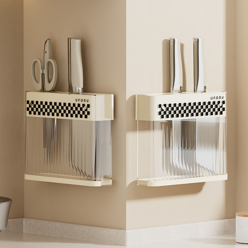 Knife rack, countertop storage rack, chopstick cutting board rack, wall-mounted pot lid rack without drilling, multi-functional kitchen storage rack