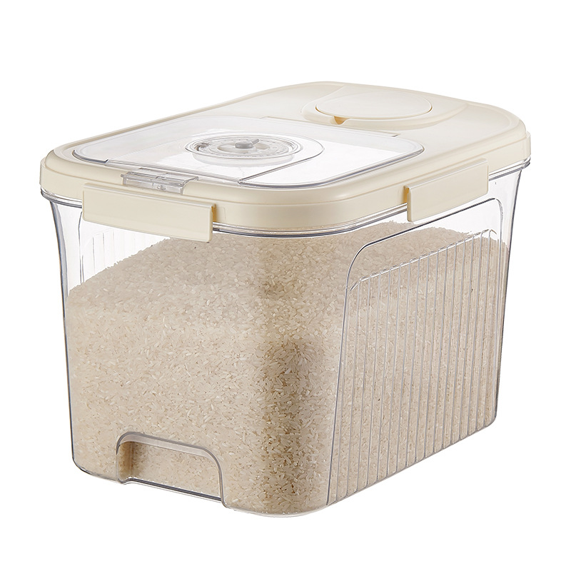 Small flip-top transparent rice bucket, large-capacity household moisture-proof and insect-proof kitchen rice storage bucket, rice jar, large flour storage container Specification image