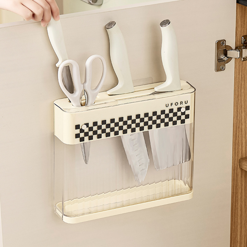 Knife rack, countertop storage rack, chopstick cutting board rack, wall-mounted pot lid rack without drilling, multi-functional kitchen storage rack Specification image