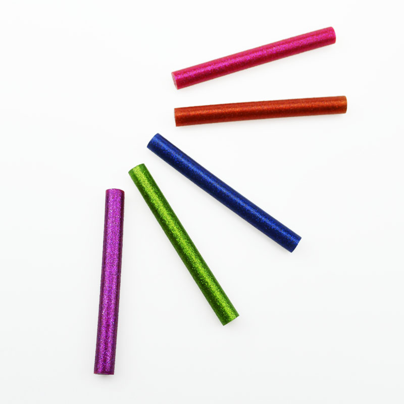 Wholesale color powder hot melt glue sticks, Guke gold powder glue sticks, available in multiple colors and specifications, factory direct sales Specification image