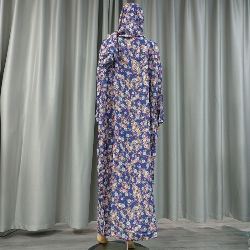 Medio Oriente cross-factory al por mayor moda tradicional moda Medio Oriente europa y Estados Unidos capucha bufanda estilo vestido de culto estampado flor grande vestido de flor details Picture