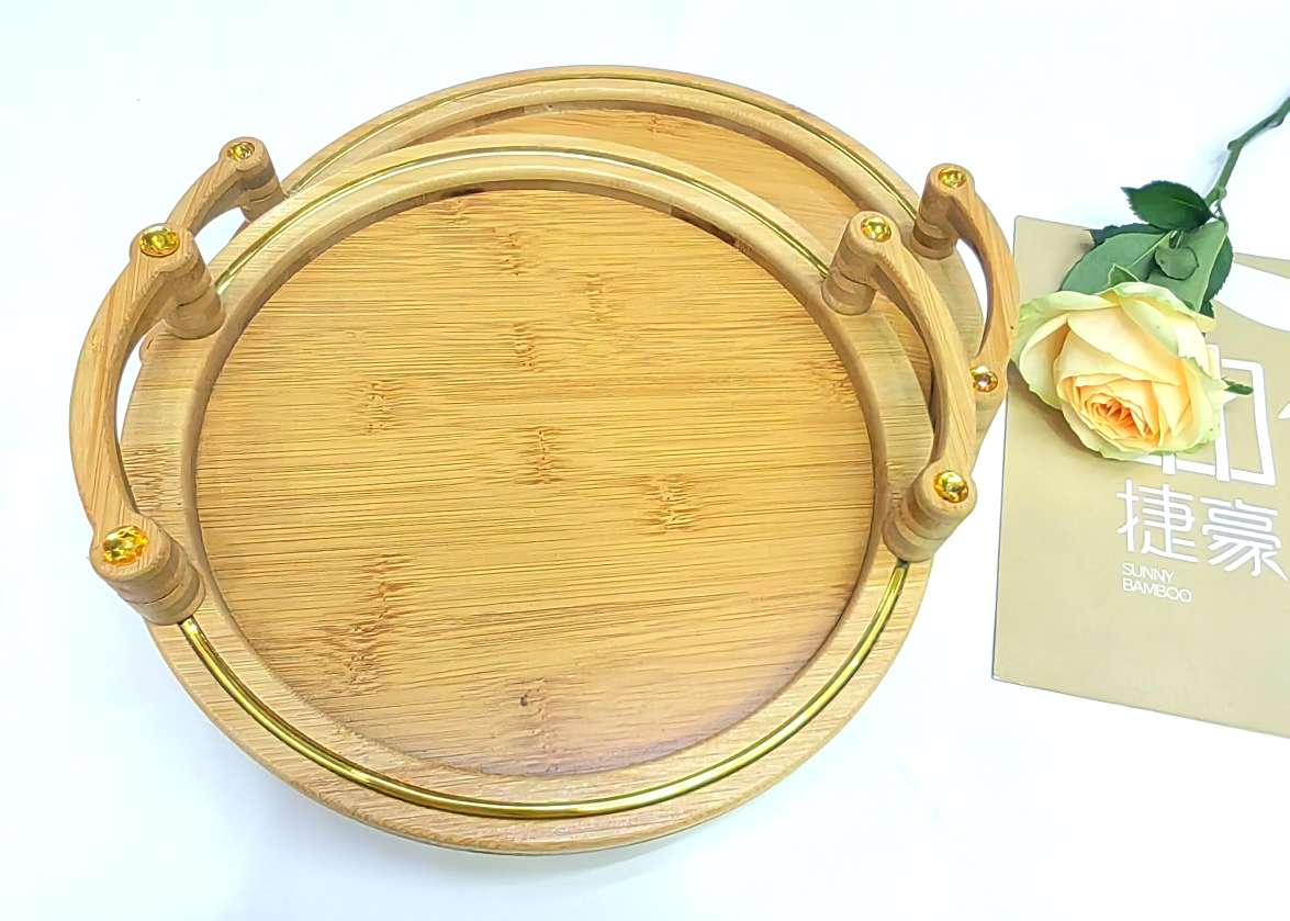 صينية ذهبية لفندق جيهاوت، خشب خيزران الأحمر Item Picture