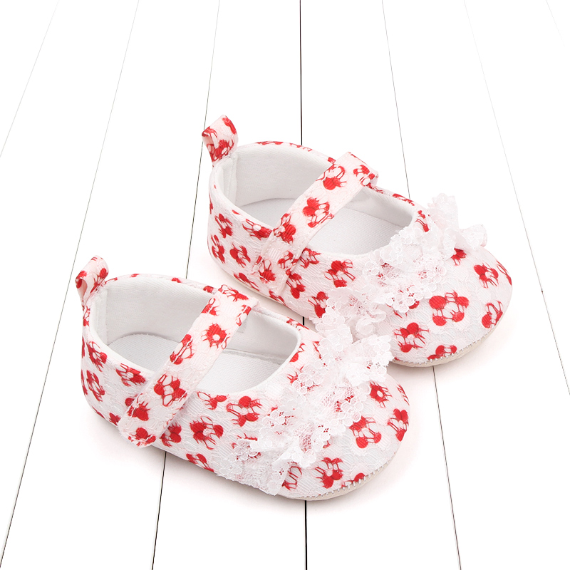 Baby Girl Shoes Toddler First Step Shoes Mary Jane Soft Cotton Cute Flower Princess Shoe Summer and Spring Sandal 11CM/12CM/13CM Item Picture