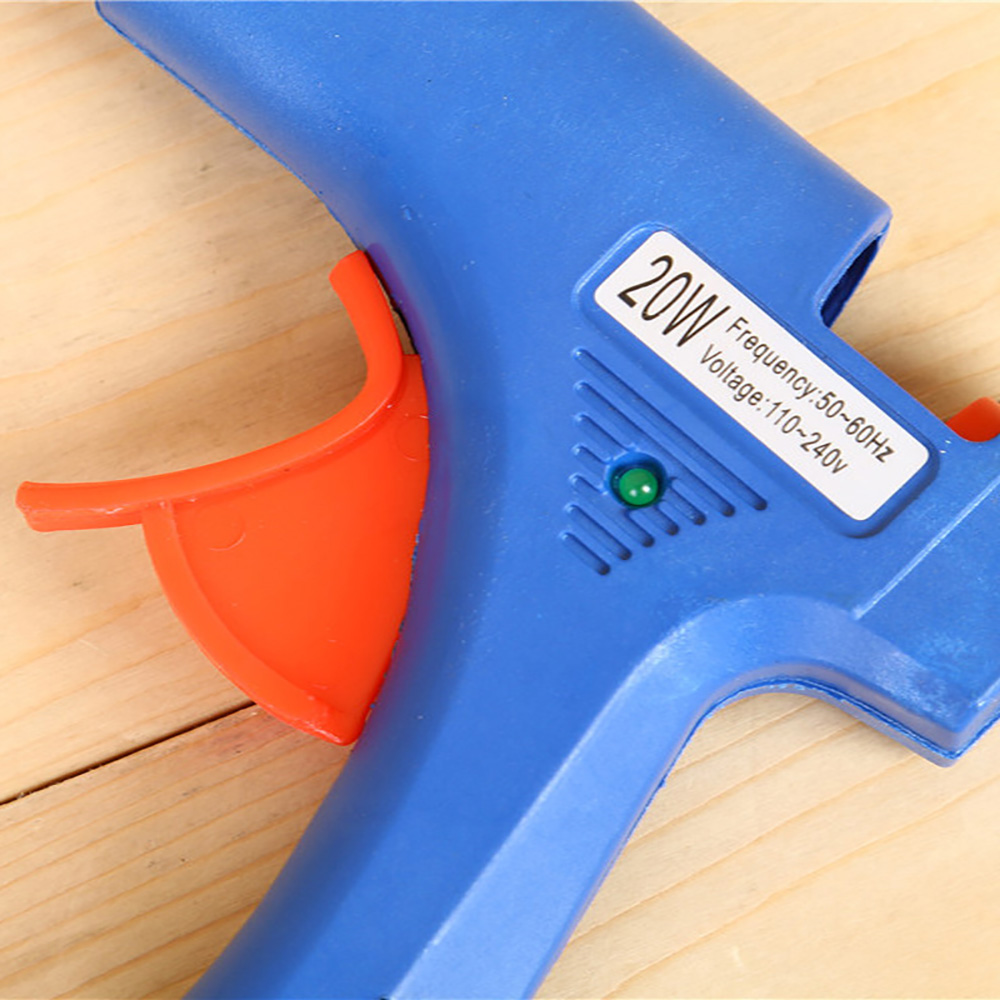 Wholesale Guke blue small glue gun 20W hot melt glue gun with switch ABC-E suitable for 7MM fine glue sticks, factory direct sales Application Scenario