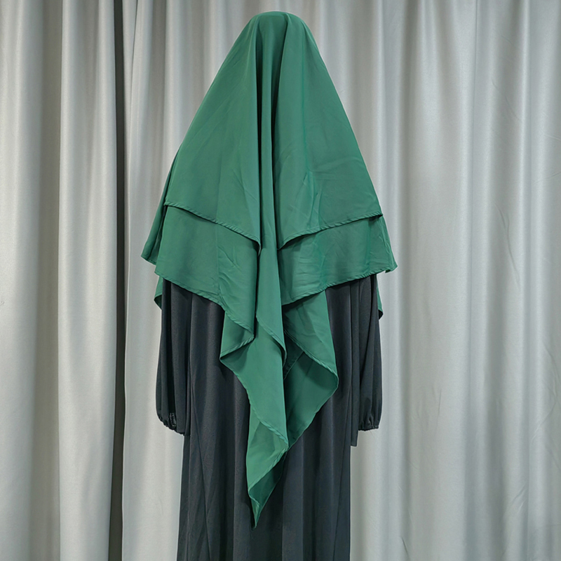 1+2 High-quality Muslim fashion prayer headscarf for women in the Yangtze River Delta, ethnic style, high-quality Nida fabric headscarf Specification image