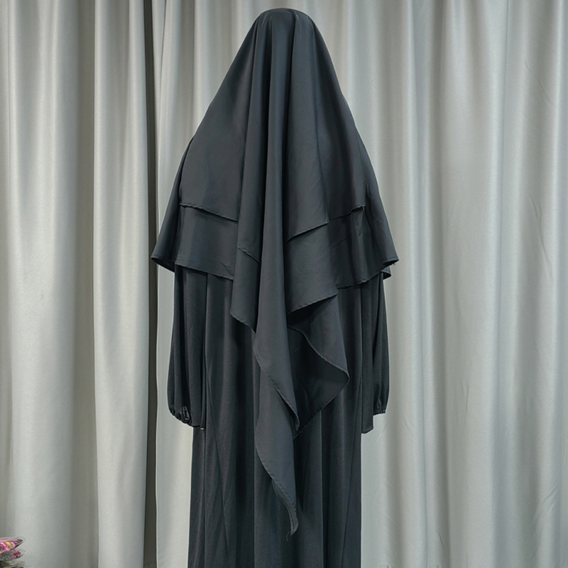 1+2 High-quality Muslim fashion prayer headscarf for women in the Yangtze River Delta, ethnic style, high-quality Nida fabric headscarf details Picture