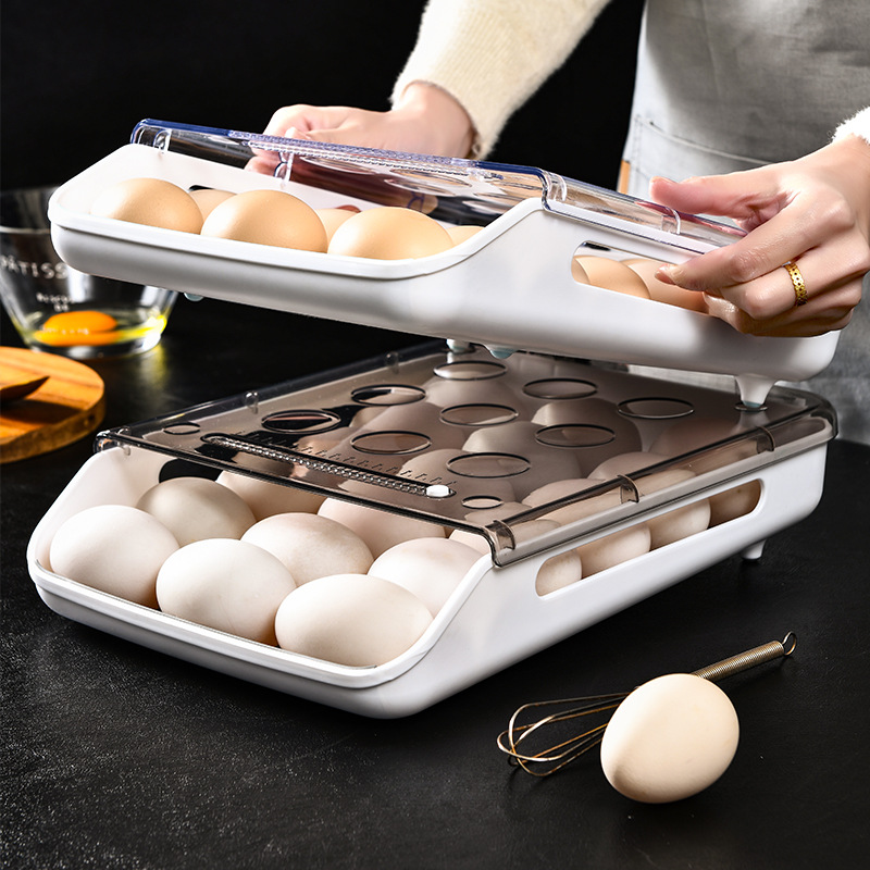 Refrigerator preservation frozen egg box sliding drawer type kitchen storage, food-grade food organization egg box wholesale details Picture