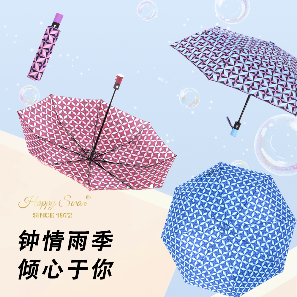 Wholesale of 3561 fully automatic three-fold umbrellas for foreign trade, diamond-shaped umbrellas and manual three-fold umbrellas Application Scenario