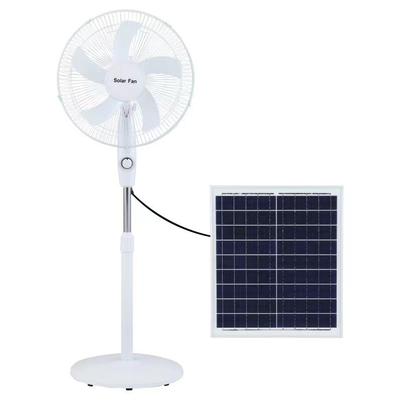 太阳能风扇Solar Fan零电费可充电无线风大静音落地扇台扇图