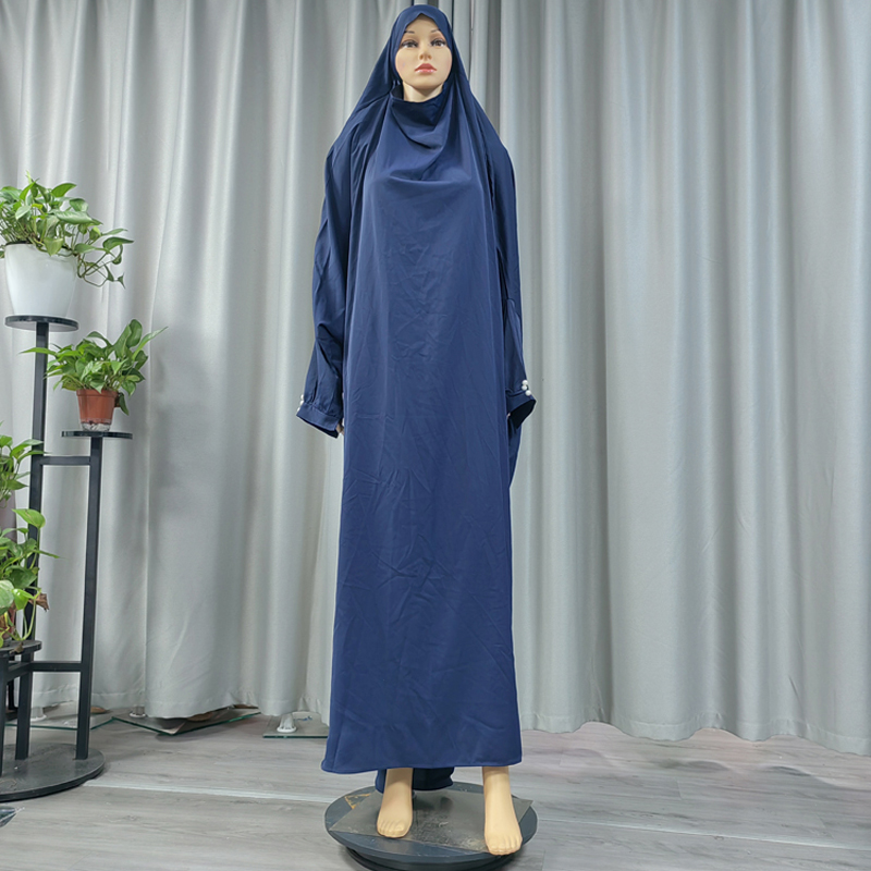 Nida one-piece long dress factory direct sales solid color hooded long dress, cufflink style ethnic style prayer robe, long women's dress, long robe Application Scenario