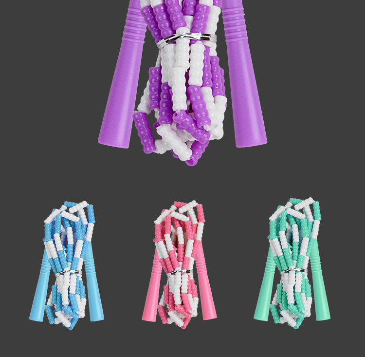 工厂直销胜派LH-8504葫芦珠跳绳不易打结防滑手柄软珠跳绳长度可调成人健身锻炼日常室外训练跳绳可定制详情11