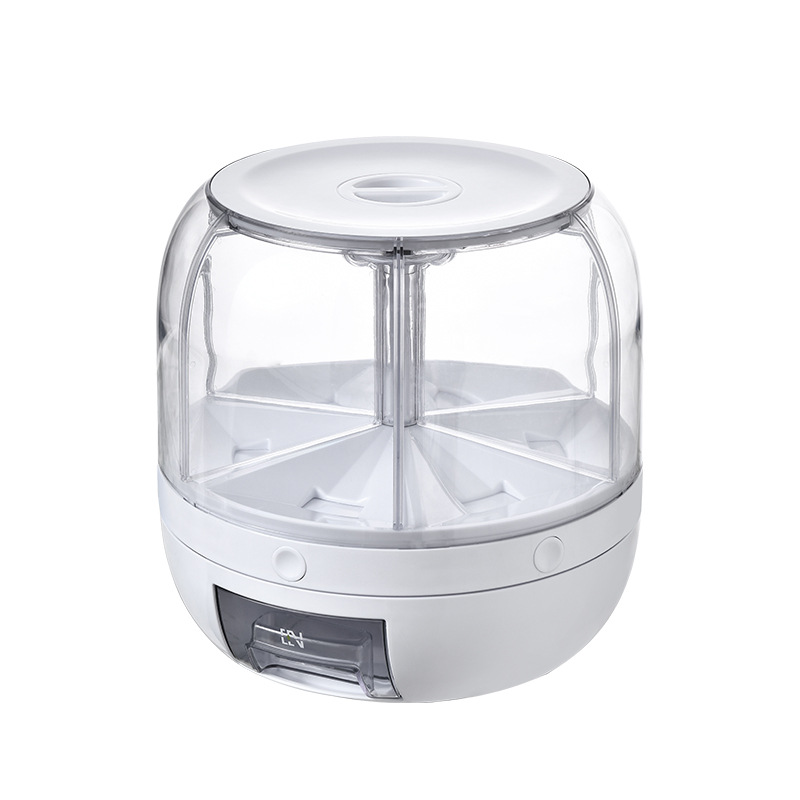 The rotating multi-compartment rice bucket for grains and cereals, the rice storage box, the household insect-proof and moisture-proof sealed storage rice box, and the rice VAT Item Picture