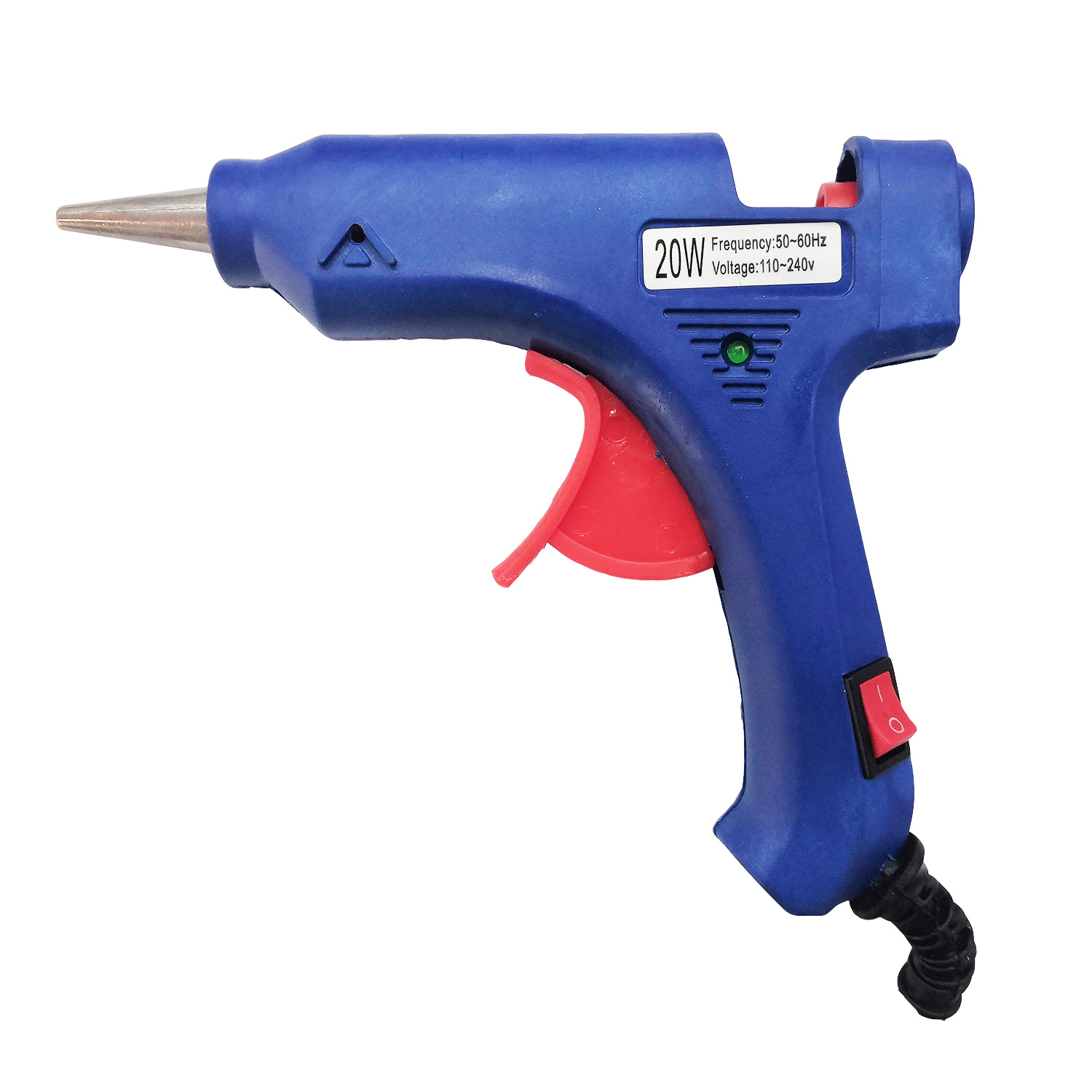 Wholesale Guke blue small glue gun 20W hot melt glue gun with switch ABC-E suitable for 7MM fine glue sticks, factory direct sales Item Picture