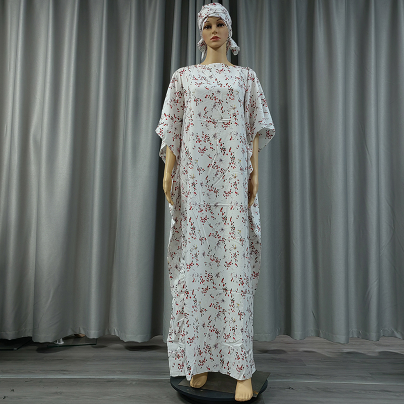 Europa y américa moda de las mujeres de fábrica al por mayor manga corta verano fresco estampado flores vestido musulmán vestido hijab vestido largo conjunto de dos piezas Application Scenario