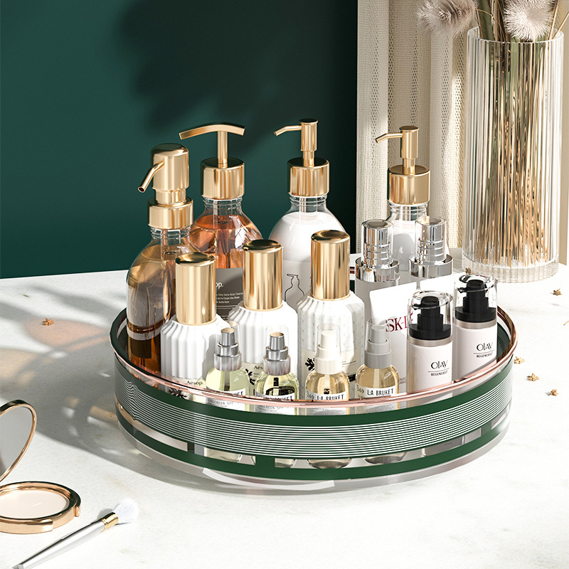 Multi-functional rotating kitchen storage rack, cosmetics storage box, countertop seasoning box, seasoning jar, fruit and vegetable storage plate Specification image