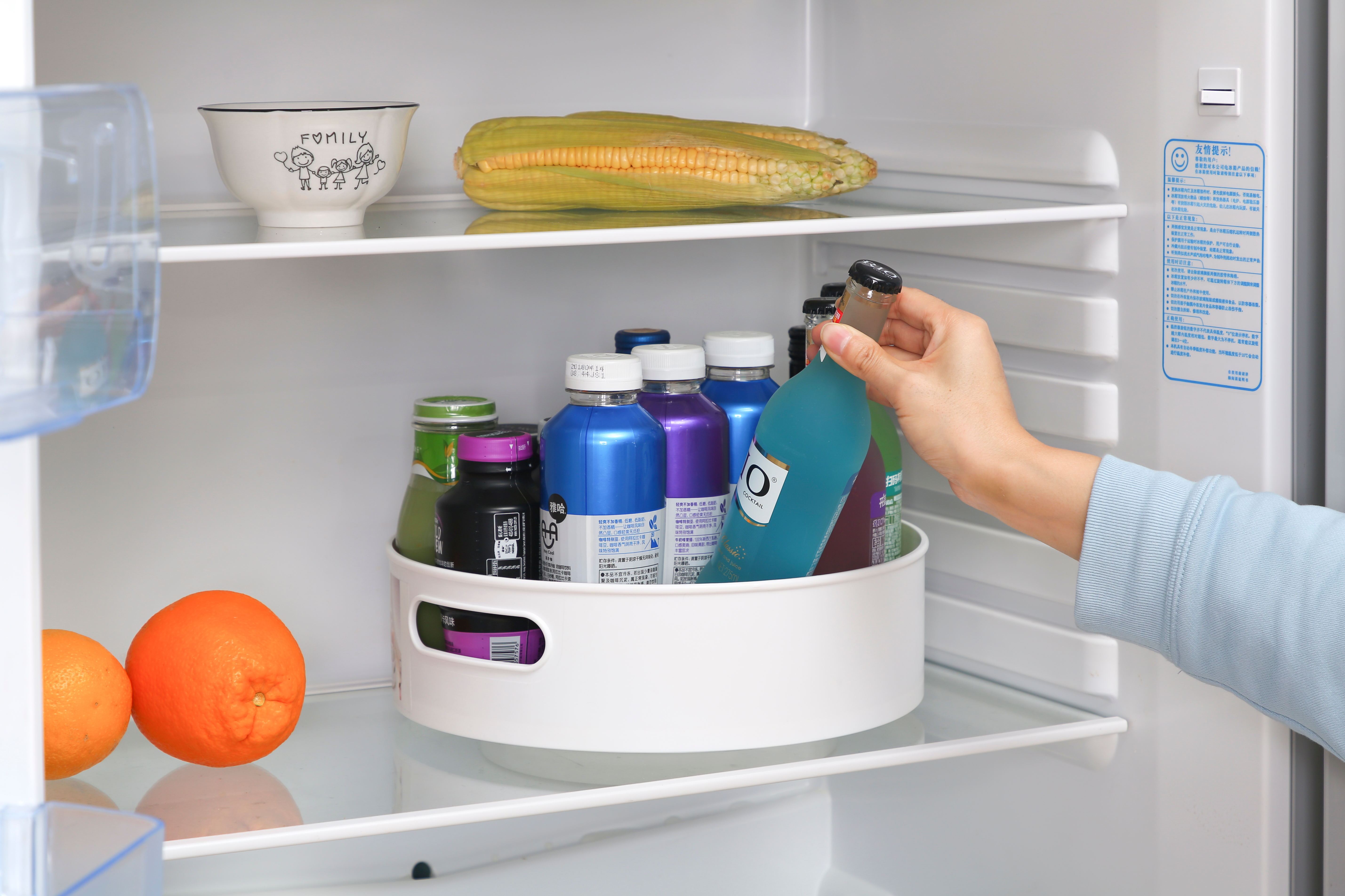 Kitchen storage rack, kitchenware, rotating kitchen storage, multi-functional, double-layer circular turntable, multi-functional details Picture