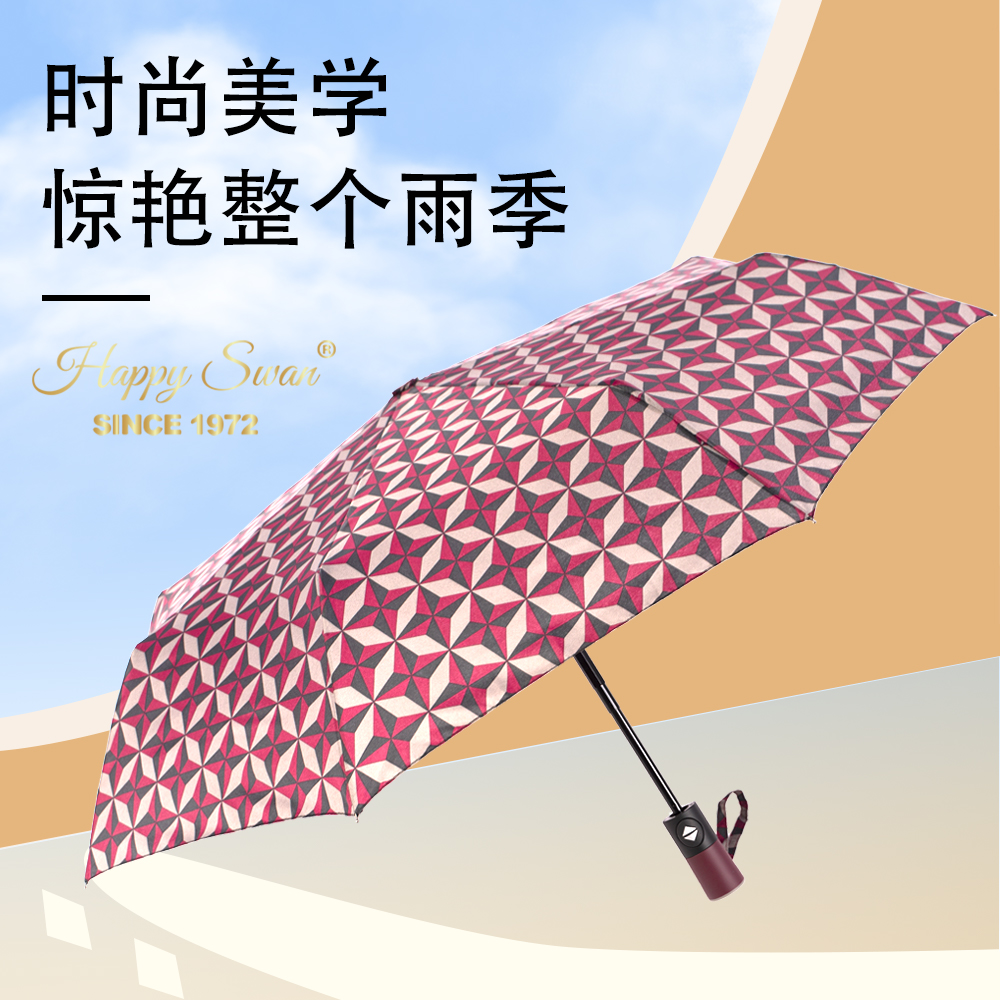 Wholesale of 3561 fully automatic three-fold umbrellas for foreign trade, diamond-shaped umbrellas and manual three-fold umbrellas full figure