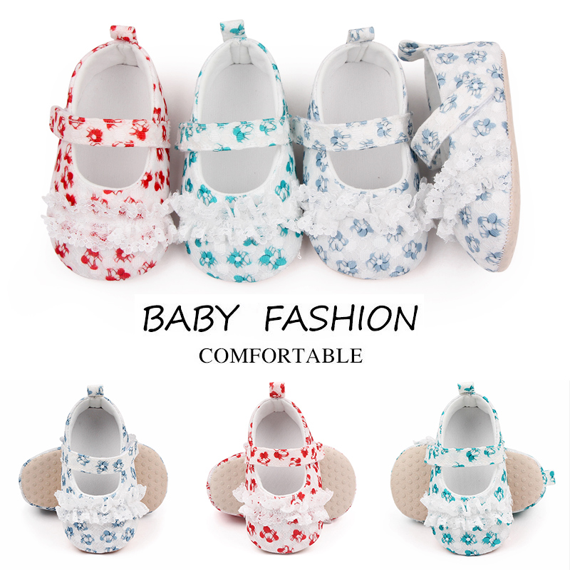 Baby Girl Shoes Toddler First Step Shoes Mary Jane Soft Cotton Cute Flower Princess Shoe Summer and Spring Sandal 11CM/12CM/13CM full figure