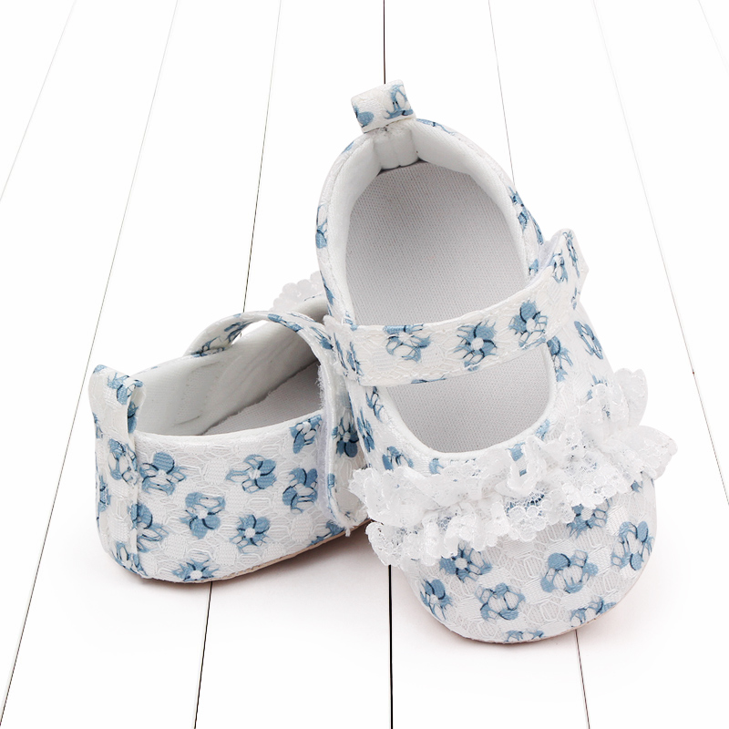 Baby Girl Shoes Toddler First Step Shoes Mary Jane Soft Cotton Cute Flower Princess Shoe Summer and Spring Sandal 11CM/12CM/13CM Specification drawing