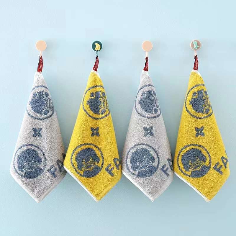 25*25cm pure cotton jacquard square towel, kindergarten saliva towel, face wipe small square towel details Picture
