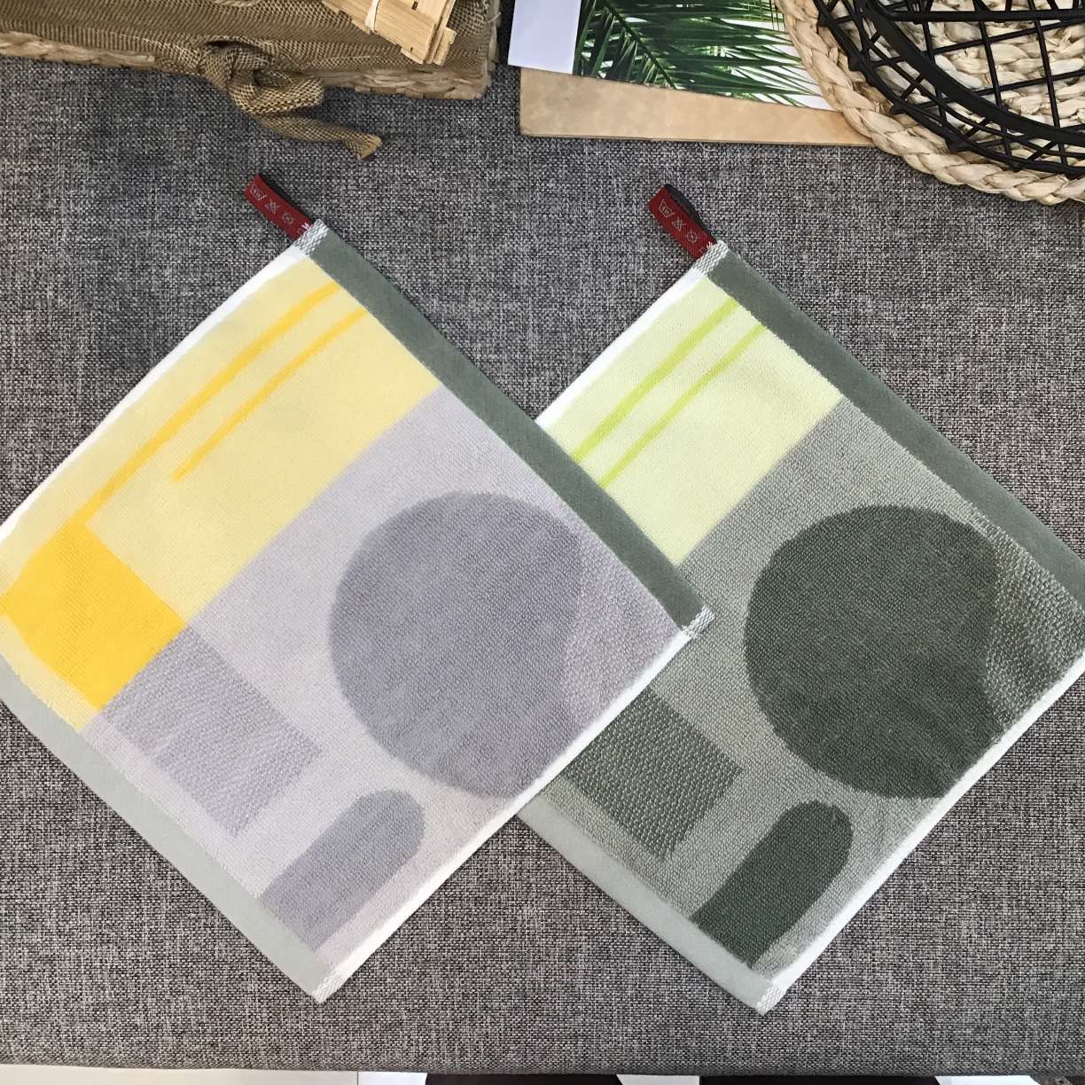 25*25cm pure cotton jacquard square towel, kindergarten saliva towel, face wipe small square towel detail image 19