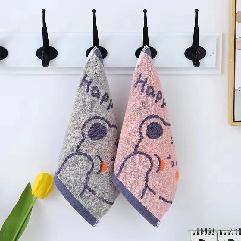 25*25cm pure cotton jacquard square towel, kindergarten saliva towel, face wipe small square towel detail image 13