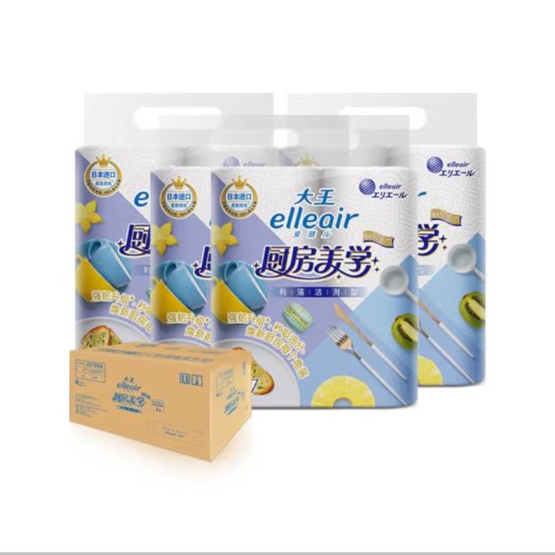 Elleair厨房/纸巾美学/利落洁冽/吸水吸油/加厚擦手/厨房纸巾产品图