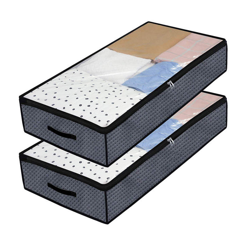 Cross-border Odorless Cotton Quilt Storage Bag Transparent Window Clothes Organizing Bag Moving Organizing Home Use Quilt Storage Box