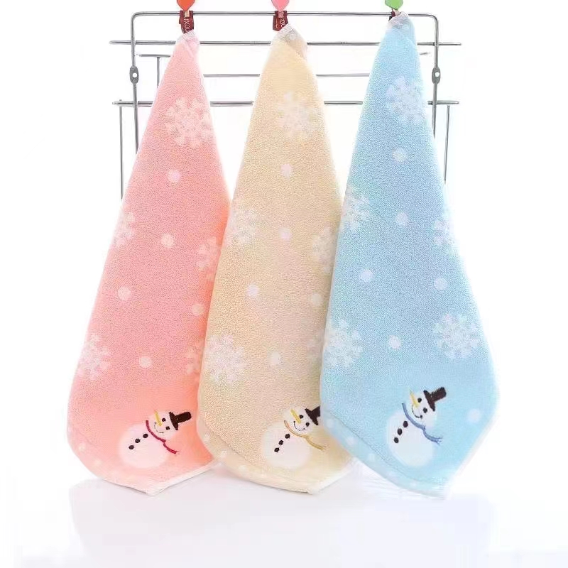 25*25cm pure cotton jacquard square towel, kindergarten saliva towel, face wipe small square towel detail image 10