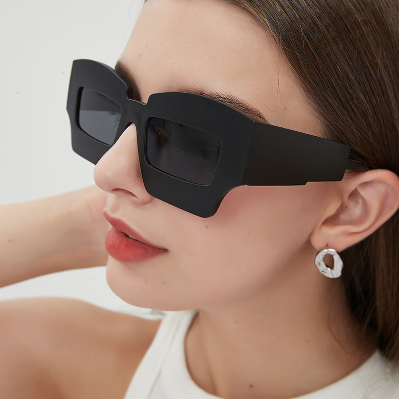 新款欧美宽边复古太阳眼镜 ins个性凹造型方框太阳眼镜PC墨镜5651详情图4