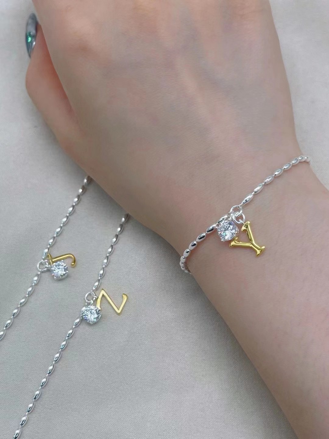 S925 Thai Silver Plate Full Body Sterling Silver Chain Necklace Silver Tie Silver Monogram Necklace 18 Gold Plated Silver Specification drawing
