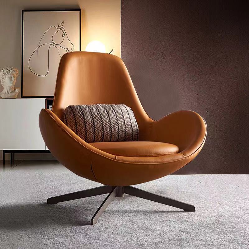 Nordic single sofa chair balcony lazy light luxury rotating leisure chair designer egg chair eggshell chair network red