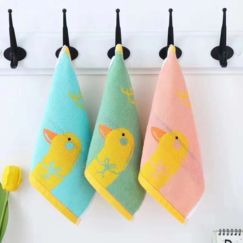 25*25cm pure cotton jacquard square towel, kindergarten saliva towel, face wipe small square towel detail image 2